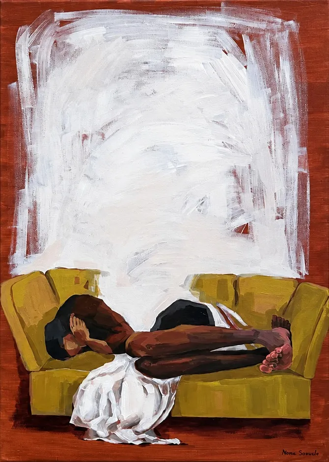 Nachmittagsruhe, acryl auf leinwand
