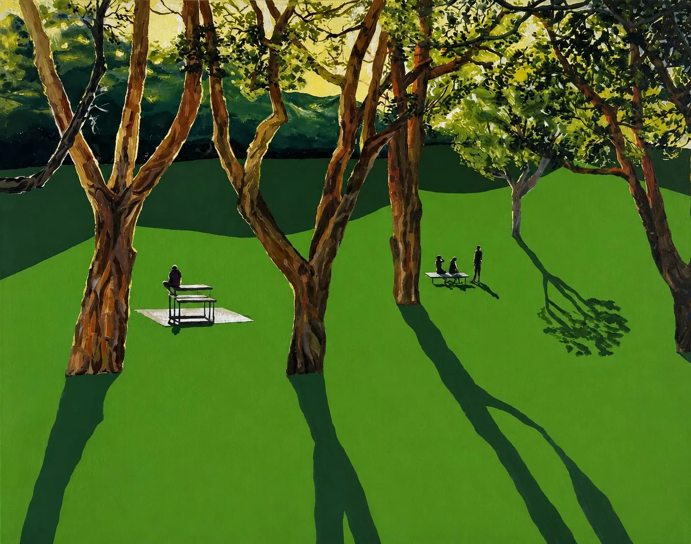 Picknick am Nachmittag, acryl auf leinwand