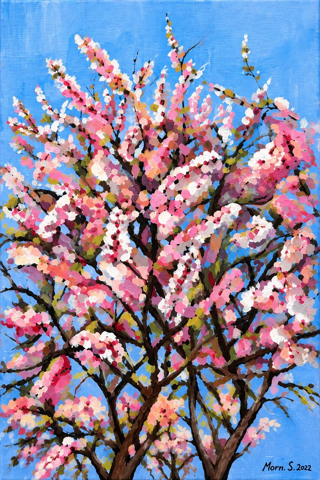 Sakura, öl auf leinwand